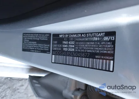 2014 Mercedes-Benz Cla 250 z USA, uszkodzony, nr VIN WDDSJ4EB5EN045877